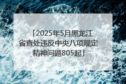 2025年5月黑龙江省查处违反中央八项规定精神问题805起