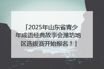 2025年山东省青少年成语经典故事会潍坊地区选拔赛开始报名！