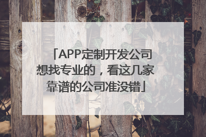 APP定制开发公司想找专业的，看这几家靠谱的公司准没错