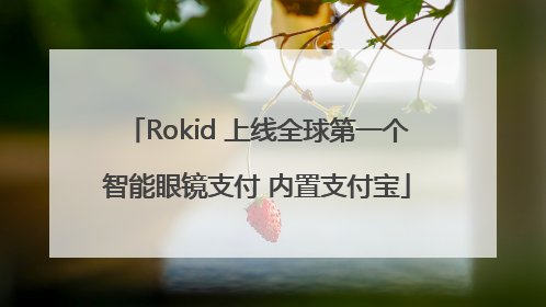 Rokid 上线全球第一个智能眼镜支付 内置支付宝